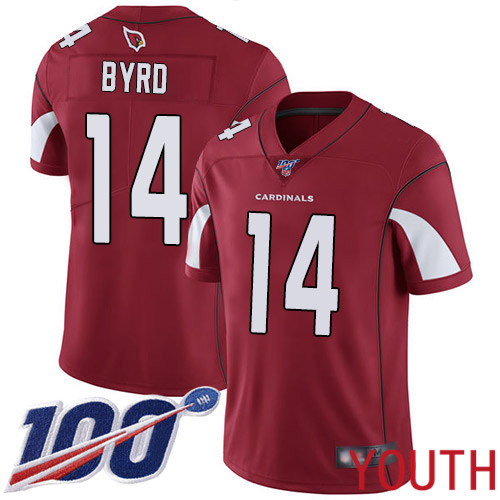 Arizona Cardinals Limited Red Youth Damiere Byrd Home Jersey NFL Football #14 100th Season Vapor Untouchable